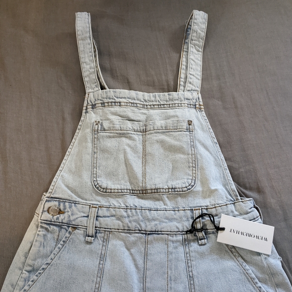 WeWoreWhat Slit Overalls Jumpsuit Jean Demim - Picture 3 of 9